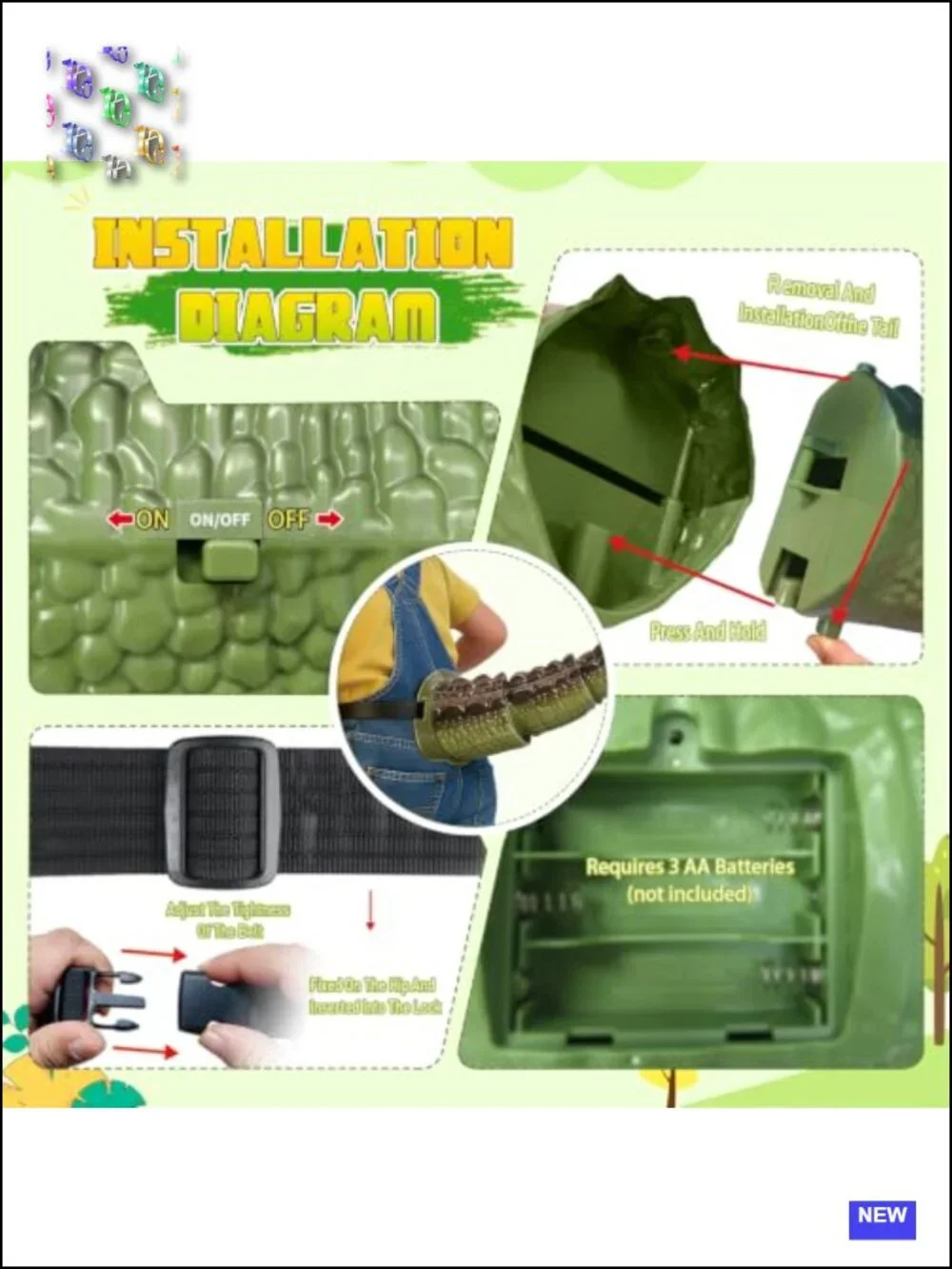 Dinosaur Costume Accessories - Claws & Tail for Kids